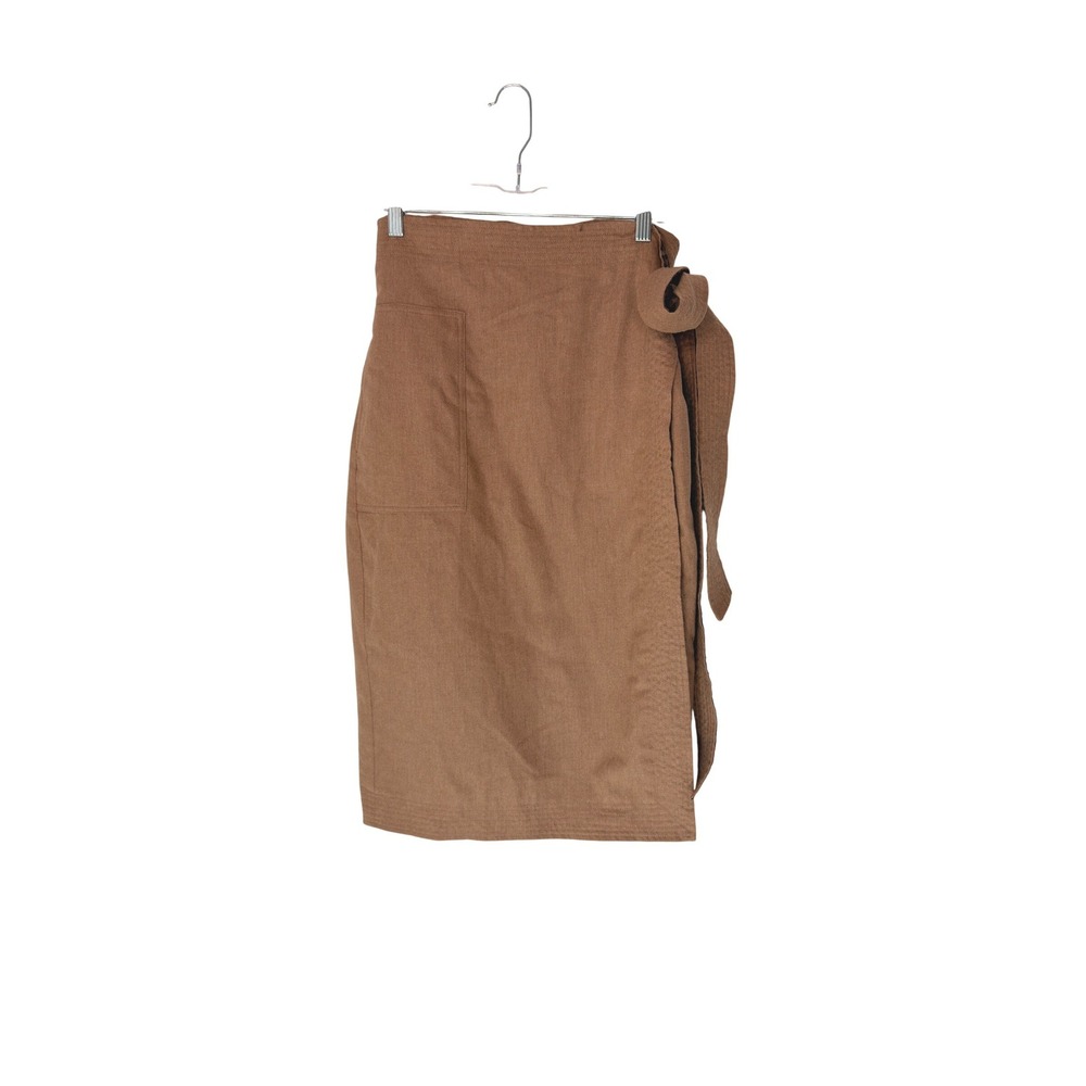 Ann Mashburn Skirt Reversible Camel Hair Cheetah Print Brown Office Work Large